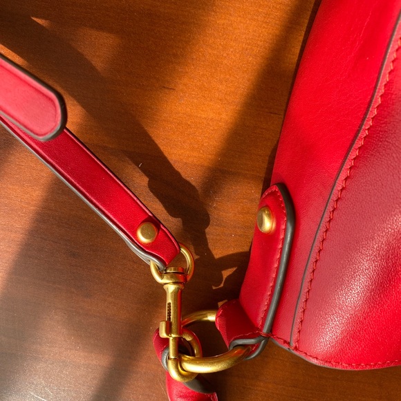 Tory Burch Miller Stained Glass Leather Mini Hobo in Red Apple - Picture 9 of 9